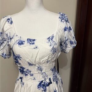 Max+Ash Chic Blue Floral Dress nwt